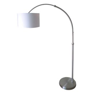 Style Selections 74 in Brushed Nickel Indoor Floor Lamp with Fabric Shade