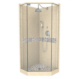American Bath Factory Java 86 in H x 42 in W x 48 in L Medium with Accent Neo Angle Corner Shower Kit