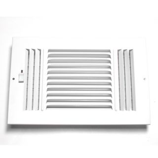 Accord 6 in x 16 in White 3 Way Sidewall/Ceiling Register