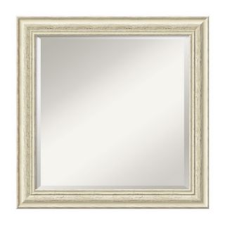 Amanti Art 24.38 in x 24.38 in Rustic Whitewash Square Framed Wall Mirror