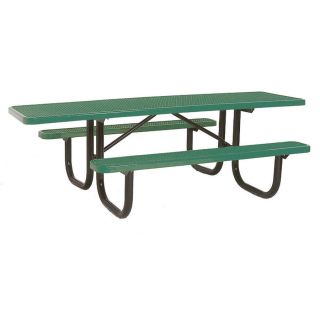 Ultra Play 8 ft Green Steel Rectangle Picnic Table