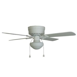Harbor Breeze Armitage 42 in White Flush Mount Ceiling Fan with Light Kit