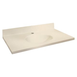 Transolid Chelsea Biscuit Solid Surface Integral Single Sink Bathroom Vanity Top (Common 49 in x 22 in; Actual 49 in x 22 in)
