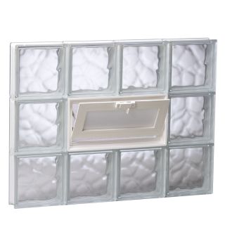 REDI2SET 24 in x 18 in Wavy Glass Pattern Series Frameless Replacement Glass Block Window