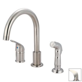 Pioneer Industries Premium Brushed Nickel High Arc Kitchen Faucet with Side Spray