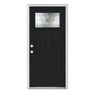 ReliaBilt Craftsman 1 Lite Prehung Inswing Steel Entry Door Prehung (Common 80 in x 36 in; Actual 81.75 in x 37.5 in)