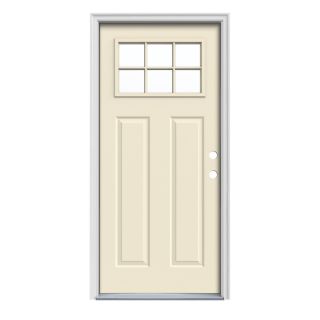 ReliaBilt Craftsman 6 Lite Prehung Inswing Steel Entry Door Prehung (Common 80 in x 32 in; Actual 81.75 in x 33.5 in)