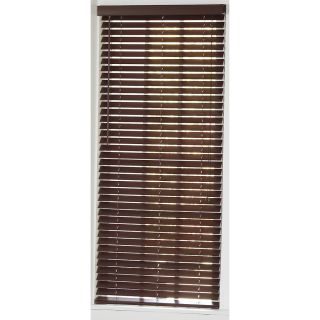 Style Selections 28 in W x 84 in L Mahogany Faux Wood Plantation Blinds