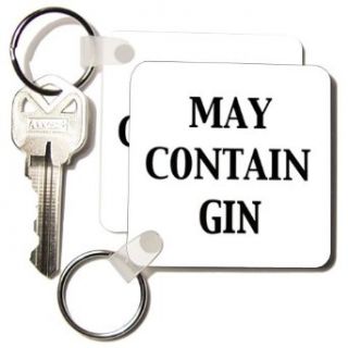 EvaDane   Funny Quotes   May Contain Gin.   Key Chains   set of 2 Key Chains Clothing