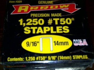 Arrow Staples Precision Made Genuine Arrow Staples. Staples T50 9/16" (14mm) Made in USA (Total 5000 Staples 4 Boxes, Each Box Containes 1, 250 Staples)   Hardware Staples  