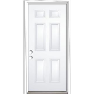 ReliaBilt 6 Panel Prehung Inswing Steel Entry Door Prehung (Common 80 in x 36 in; Actual 81 in x 37 in)