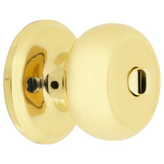 Brinks Home Security Classics Polished Brass Round Turn Lock Residential Privacy Door Knob