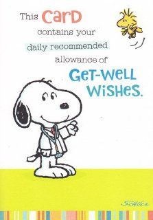 Get Well Card Peanuts "This Card Contains Your Daily Recommended Allowance of Get   Well Wishes" Health & Personal Care