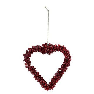 Christmas Decoration Red Glass Beaded Hanging Hearts Ornaments Xmas Set of 2  