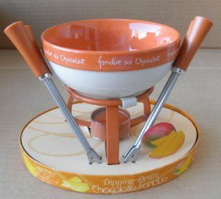 Dipping Desire Chocolate Fondue 7 Piece Set   Contains Fondue Bowl, 4 Skewers, Stand, and Heating Candle   4 5/8 inches x 4 1/8 inches  