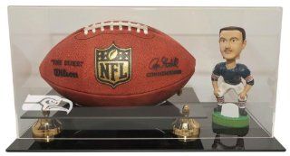 Seattle Seahawks Deluxe Football and Bobblehead Display   NFL Bobbleheads  Sports Related Collectible Footballs  Sports & Outdoors
