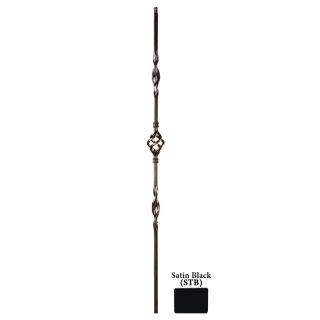House of Forgings Powder Coated Wrought Iron Single Basket/Double Ribbon Baluster (Common 44 in; Actual 44 in)