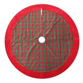 Holiday Living 56 in Red and Green Plaid Polyester Christmas Tree Skirt