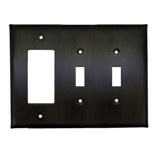 Anne at Home 3 Gang Bronze with Black Wash Combination Pewter Wall Plate