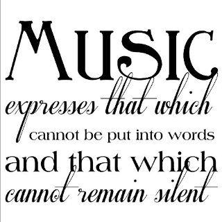 Music Expresses That Which Cannot Be Put Into Words and That Which Cannot Reamin Silent wall saying vinyl lettering home decor decal stickers quotes   Music Wall Art