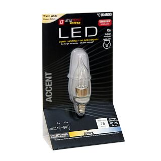 Utilitech 2 Watt (15W) Ca Candelabra Base Warm White (3000K) Decorative LED Bulb