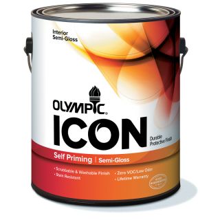 Olympic 116 fl oz Interior Semi Gloss White Latex Base Paint with Mildew Resistant Finish