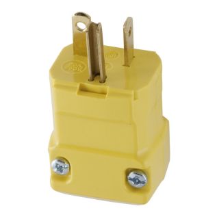 Hubbell 15 Amp 125 Volt Hi Visibility Yellow 3 Wire Plug