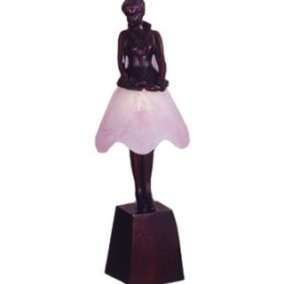 Meyda Tiffany 17.5 in Mahogany Bronze Tiffany Style Indoor Table Lamp with Glass Shade