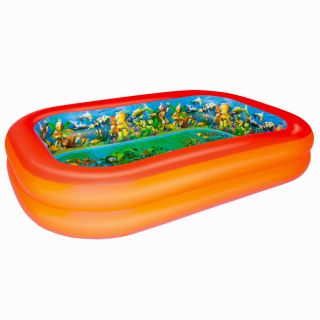 Splash & Play 3D Interactive Adventure 8 ft 7 in L x 69 in W Orange Polyethylene Inflatable Rectangle Kiddie Pool