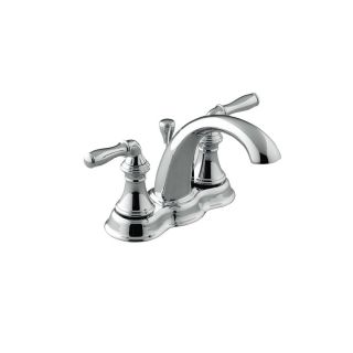 KOHLER Devonshire Polished Chrome 2 Handle 4 in Centerset Bathroom Sink Faucet (Drain Included)