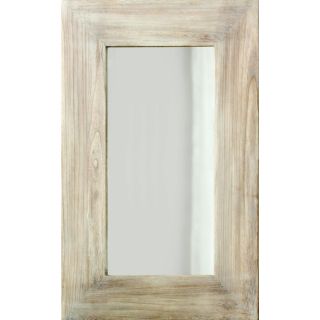 Columbia Frame 21 in x 33 in White Wash Rectangular Framed Wall Mirror