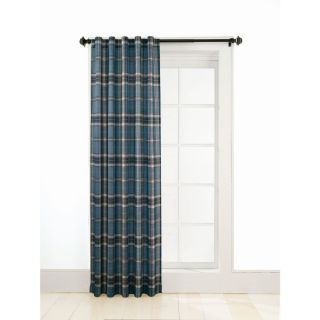 Style Selections Adrian Plaid 63 in L Plaid Blue Back Tab Curtain Panel