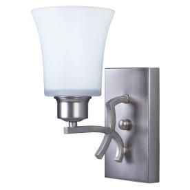 Canarm Brushed Pewter Flamenco Wall Sconce with White Flat Opal Glass