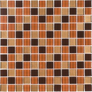Elida Ceramica Wood Glass Mosaic Square Indoor/Outdoor Wall Tile (Common 12 in x 12 in; Actual 11.75 in x 11.75 in)