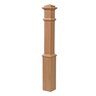 Stain Grade Red Oak Box Interior Stair Newel Post (Common 56 in; Actual 56 in)