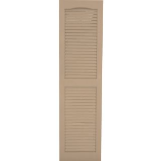 Severe Weather 2 Pack Sandstone Louvered Vinyl Exterior Shutters (Common 71 in x 15 in; Actual 70.5 in x 14.5 in)