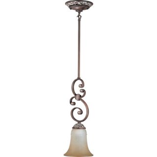 Palermo 6.375 in W Cappuccino Bronze Mini Pendant Light with Tinted Shade