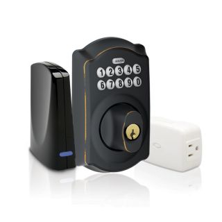 Schlage Nexia Home Intelligence Aged Bronze Residential 6 Cylinder Electronic Entry Door Deadbolt with Keypad