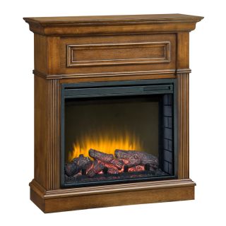 Pleasant Hearth 34.2 in W 4,600 BTU Heritage Wood and Metal Wall Mount Electric Fireplace with Thermostat and Remote Control
