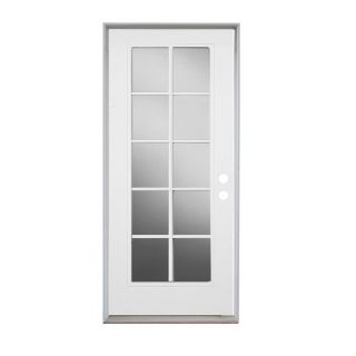ReliaBilt Full Lite Prehung Inswing Steel Entry Door Prehung (Common 80 in x 36 in; Actual 81 in x 37 in)