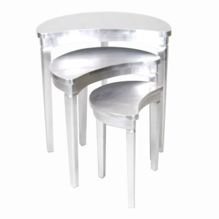Wayborn Furniture Silver Leaf Accent Table Set