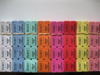 800 50/50 RAFFLE TICKETS 100 OF 8 DIFFERENT COLORS  Ticket Rolls 