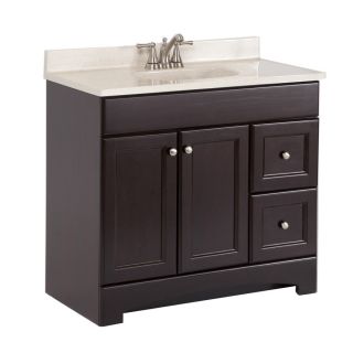 Style Selections 36.7 in x 18.9 in Cocoa Integral Single Sink Bathroom Vanity with Cultured Marble Top
