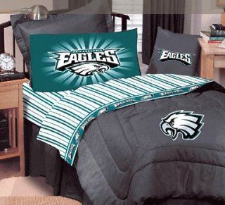 Philadelphia Eagles Black Denim Queen Size Comforter and Sheet Set  Bed In A Bag  Sports & Outdoors