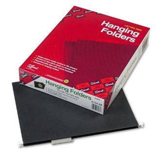 Smead Products   Smead   Hanging File Folders, 1/5 Cut, 11 Point Stock, Letter, Black, 25/Box   Sold As 1 Box   Vivid colors help you code files for quick, easy identification.   Smooth gliding coated rod tips.   Durable 11 pt. stock.   Adjustable, color m