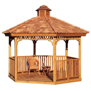 Cedarshed 9 11/16 x 11 5/16 x 10 13/16 Cedar Wood Gazebo