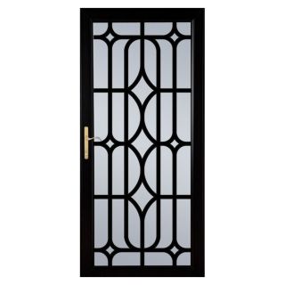 LARSON Citadel Nickel Black Aluminum Security Door (Common 81 in x 36 in; Actual 80.81 in x 37.625 in)
