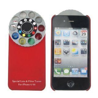 Red Special Lens & Filter Turret Kaleidoscope Hard Case Cover For Iphone 4/4s Cell Phones & Accessories