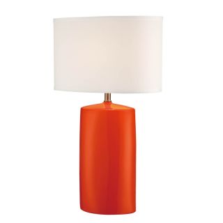 Lite Source Narvel Ii 26.75 in Orange Indoor Table Lamp with Fabric Shade