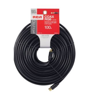 RCA 100 ft 18 AWG RG6 Black Coax Cable
